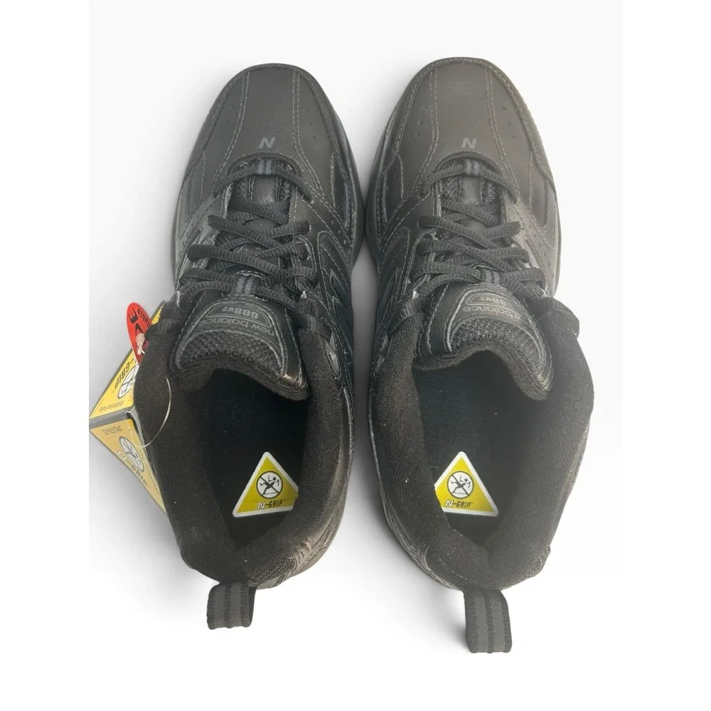 New Balance Men's 608 v2 MX608V2B Triple Black Leather Training Shoes Size 6.5 W